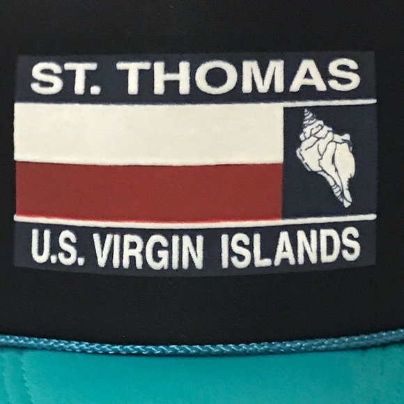 Nissin Cap for St. Thomas USVI on Black/Green Adjustable SnapBack Beach Ball Cap - Picture 12 of 14